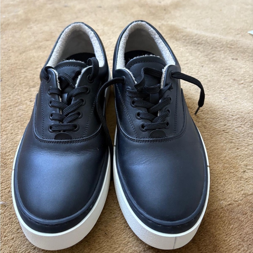 Salvatore Ferragamo Black Leather Ripley Sneakers - Size 7